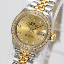 Rolex Lady Datejust Ref 279383 Champagne Diamond Dial & Bezel